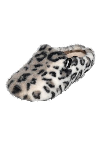 VERBENAS Damenschuhe Hausschuhe - YORK FUR LEO piedra, Größe:38 EU von VERBENAS