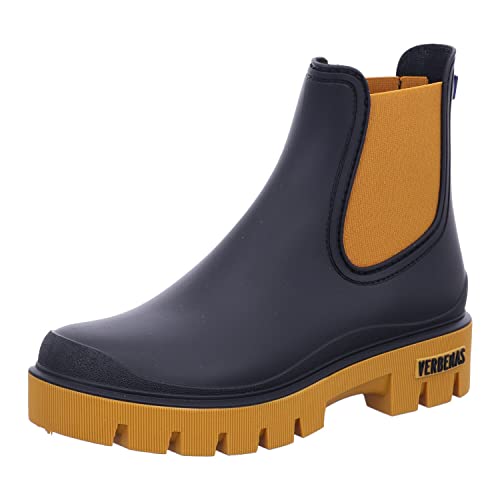 VERBENAS Rain Boots Mae Mate Negro-ocre - Größe: 38 von VERBENAS