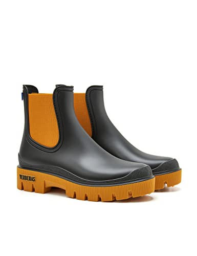 VERBENAS Rain Boots Mae Mate Negro-ocre - Größe: 39 von VERBENAS