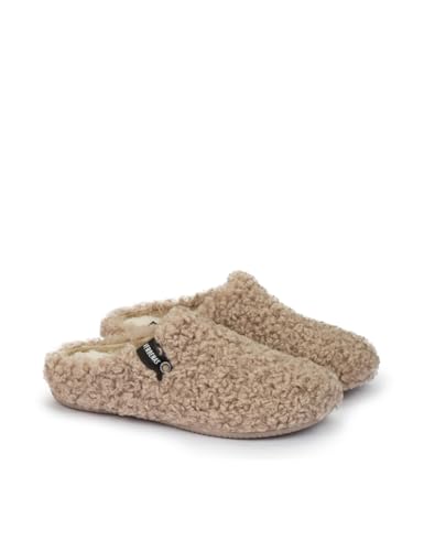 VERBENAS Hausschuhe York Curly Camel - Größe: 38 von VERBENAS