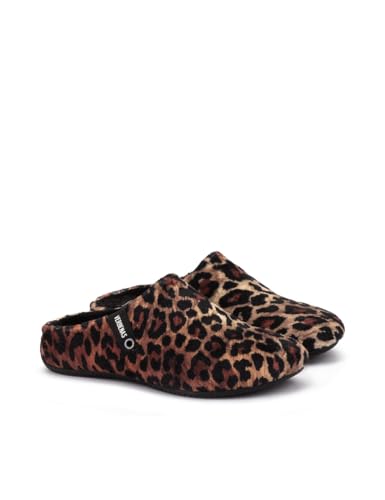 VERBENAS Hausschuhe York Print Animal Leopardo Pequeño - Größe: 37 von VERBENAS