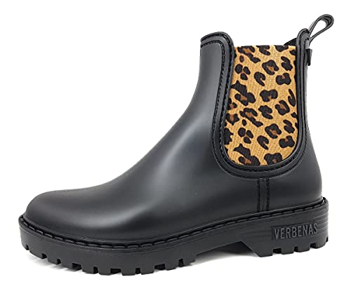 VERBENAS Rain Boots Gaudi Mate Animal Negro-Leopardo - Größe: 38 von VERBENAS
