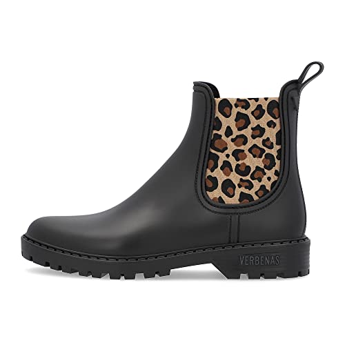 VERBENAS Rain Boots Gaudi Mate Animal Negro-leopardo - Größe: 36 von VERBENAS