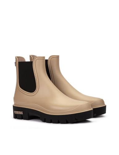 VERBENAS Rain Boots Mae Mate Beig-Negro - Größe: 38 von VERBENAS