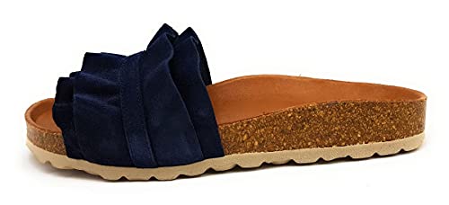 VERBENAS Rocio Serraje Volante Pantolette Blau von VERBENAS