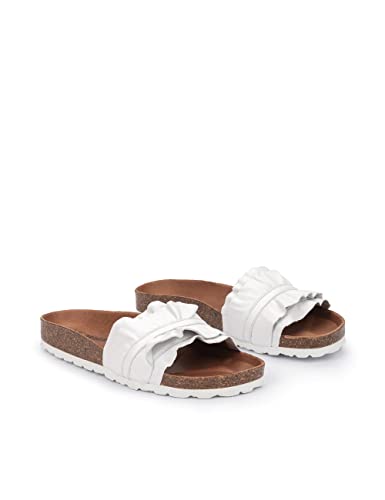 VERBENAS Sandalen Rocío Ecobrush Volante Blanco - Größe: 36 von VERBENAS