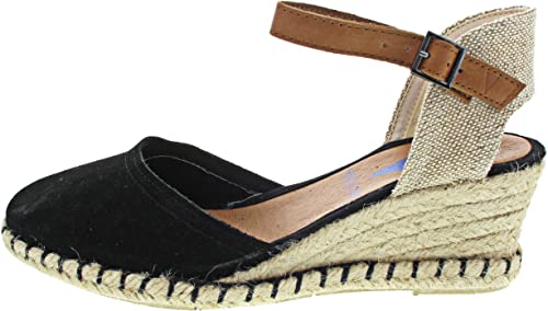 VERBENAS Wedges Malena Serraje Negro - Größe: 38 von VERBENAS