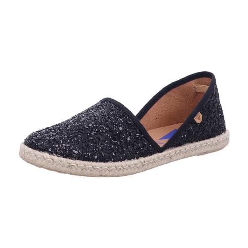 VERBENAS Espadrilles Carmen Glitter Negro - Größe: 37 von VERBENAS