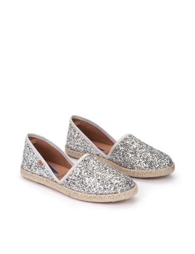 VERBENAS Espadrilles Carmen Glitter Plata - Größe: 37 von VERBENAS