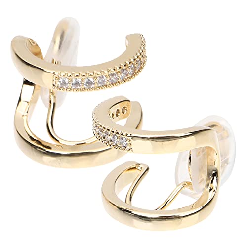 VERDANVERSE 1 Paar C Förmige Ohrclips für Damen Gold Doppellagiges Hohles Design nicht Durchstechend Komfortable Ear für Partys und Besondere Anlässe von VERDANVERSE