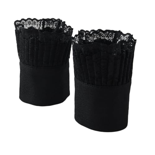 VERDANVERSE 1 Paar Faux Spitze Armmanschetten für Damen Abnehmbare Handgelenk Manschetten Schwarz Kostümaccessoires für Blusen Shirts und Pullover von VERDANVERSE