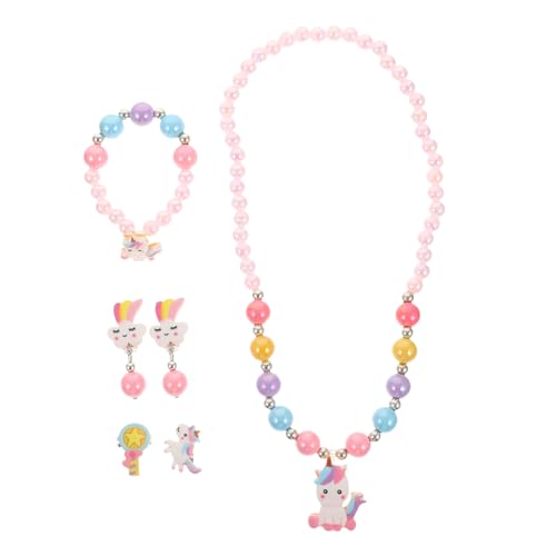 VERDANVERSE Einhorn Perlenschmuck Satz für Mädchen Halskette Armband und Ohrringe Robustes Kinderschmuck Satz für Kostümpartys VERDANVERSE Einhorn Perlenschmuck Satz für Mädchen Halskette Armband und Ohrringe Robustes Kinderschmuck Satz für Kostümpartys von VERDANVERSE