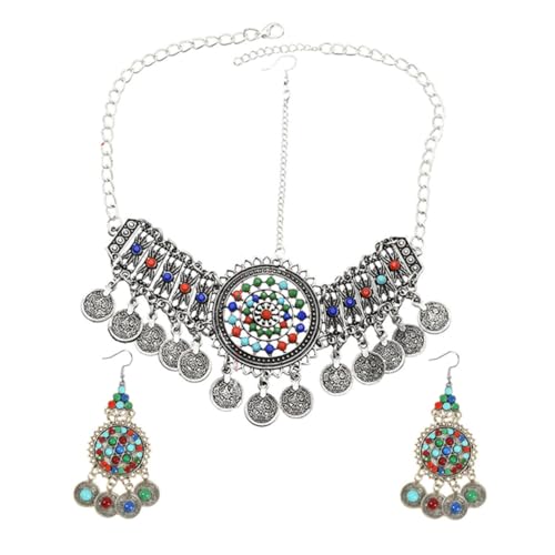 VERDANVERSE 1 Satz Ethnisches Schmuckset für Damen Bohemian Haaraccessoire mit Retro Ketten und Ohrringen für Festivals Hochzeiten und Besondere Anlässe VERDANVERSE 1 Satz Ethnisches Schmuckset für Damen Bohemian Haaraccessoire mit Retro Ketten und Ohrringen für Festivals Hochzeiten und Besondere Anlässe von VERDANVERSE