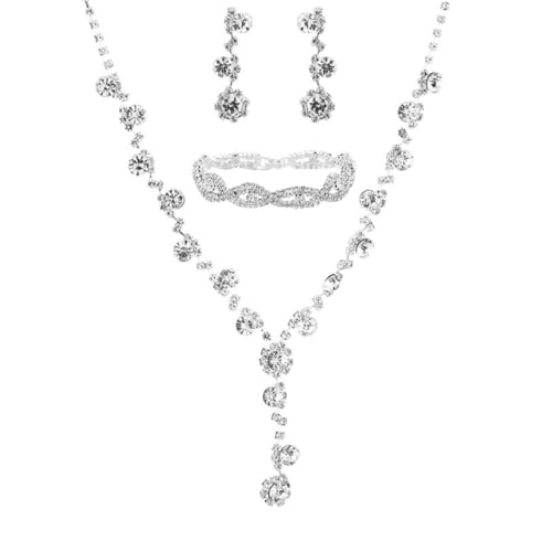 VERDANVERSE 1 Satz Ohrringe Halskette und Armband mit Strass für Bräute für Hochzeiten Geburtstagsfeiern und Besondere Anlässe VERDANVERSE 1 Satz Ohrringe Halskette und Armband mit Strass für Bräute für Hochzeiten Geburtstagsfeiern und Besondere Anlässe von VERDANVERSE