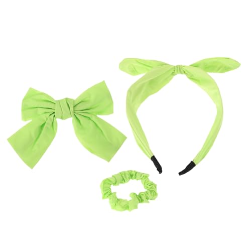 VERDANVERSE 1satz Haaraccessoires Für Mädchen Grüner Scrunchie Haarband Und Schleifen-haarspangen Stylisches Teiliges Set Für Ponytail Und Skincare-hairstyles von VERDANVERSE