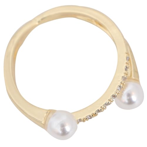 VERDANVERSE 1 Stück Verstellbarer Kreuzring für Damen Modischer Handgefertigter Fingerring mit Perle für Partys und Besondere Anlässe von VERDANVERSE