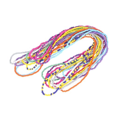 VERDANVERSE 10 Stück Bunte Teilig Damen Bauchkette Farbige Perlen Körperketten Verstellbare Ketten für Sommerkleider und Bikini Vielseitiges Party Accessoire von VERDANVERSE