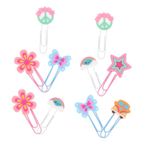 VERDANVERSE 10stücke Retro-hippie-lesezeichen Aus Robustem Material Kleine Büroklammer-ornamente Kreative Lesehilfe Für Bücher Fotoalben Und Karten Praktische Büroklammern Mit Langem Einsatz von VERDANVERSE