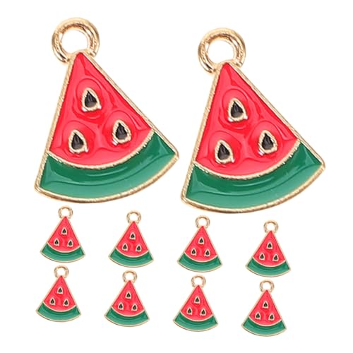 VERDANVERSE 10 Stück Mobiltelefonzauber Wassermelonenanhänger Für Die Schmuckherstellung Fruchtanhänger Für Die Schmuckherstellung Fruchtanhänger Für Armbänder Mädchen Ohrringe Zinklegierung von VERDANVERSE