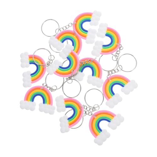 VERDANVERSE 10 Stück Regenbogen Schlüsselanhänger Kreative Anhänger für Taschen Handtaschen und Autos Farbenfrohe Silikon Deko für Frauen Mädchen und von VERDANVERSE