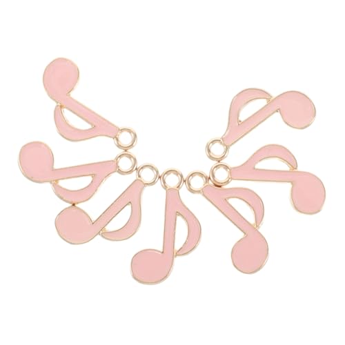 VERDANVERSE 10 Stück Teiliges Emaille Musiksymbol Anhänger Rosa Legierungs charms in Notenform für DIY Schmuckherstellung Armband Halskette Ohrring Zubehör Modisch Vielseitig und Elegant von VERDANVERSE