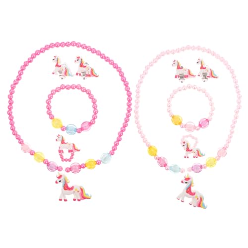 VERDANVERSE 10stücke Einhorn-halskette Für Mädchen Mit Einhorn-armband Haarring Und Ohrringen Set Als Für Kleinkinder Party-accessoires Für Mädchen Von Jahren von VERDANVERSE