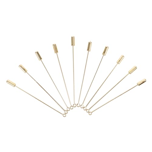 VERDANVERSE 10stücke Metall Pin Brosche Mit Sicherheitsnadeln Lange Nadel Mit Stopper Enden Diy-broschenmaterial Zum Selbermachen Geeignet Für Schals Kleider Röcke Und Kragen von VERDANVERSE
