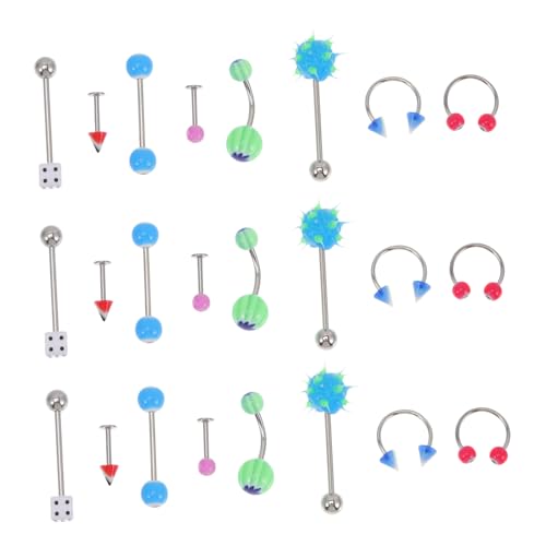 VERDANVERSE 110 Stück Teiliges Körper Schmuck Zungenringe Nasenstecker Helix Piercings Chirurgenstahl Gemischt für Damen und Herren von VERDANVERSE