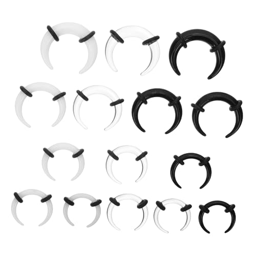 VERDANVERSE 15 Stück Teiliges Septum Piercing Transparent Langlebige Nasenringe und Ohrstretching Schmuck für Damen und Herren Vielseitig für Party und Alltag Geeignet von VERDANVERSE