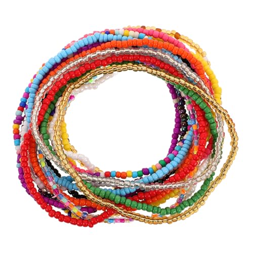 VERDANVERSE 17 Stück Handgemachte Bunte Glasperlen für Frauen und Mädchen Elastische Schmuckstücke für Strandpartys und Urlaubsanlässe von VERDANVERSE