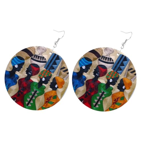 VERDANVERSE Holzohrringe Afrikanischer Stil Handgefertigt Für Frauen Mit Leichtem Gewicht Und Angenehmem Tragegefühl Aus Hochwertigem Material von VERDANVERSE