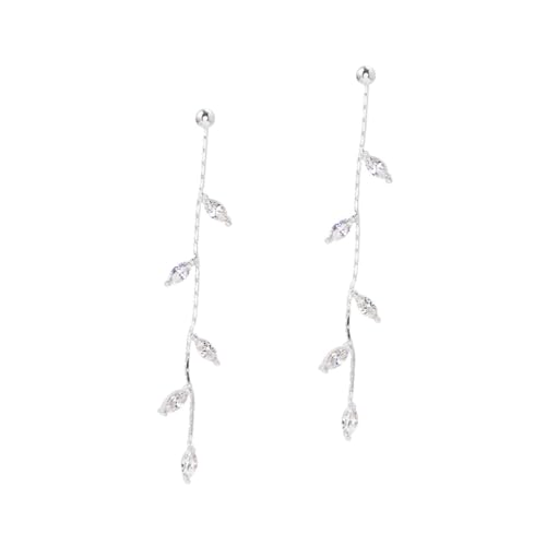 VERDANVERSE 1Paar Lange Strass Ohrringe mit Blattform Tropfen Ohrringe für Damen und Mädchen Leicht und Angenehm zu Tragen für von VERDANVERSE