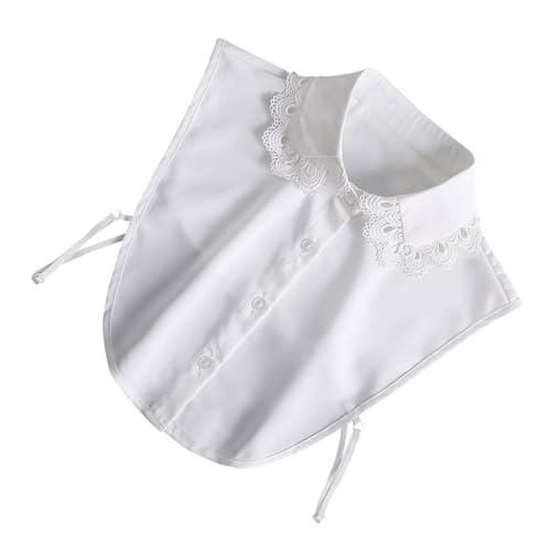 VERDANVERSE 1stück Damen Fake Kragen Aus Spitze Weißer Rüschenkragen Abnehmbarer Kragen Für Blusen Und Kleider Für Partys Und Freizeit von VERDANVERSE