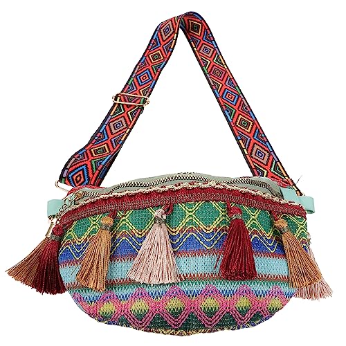 VERDANVERSE 1stück Ethnischer Stil Damen Umhängetasche Kleine Freizeit Tasche Mit Verstellbarem Breitem Trageriemen Für Shopping Reisen Und Alltag Aus Strapazierfähigem Sanftem von VERDANVERSE