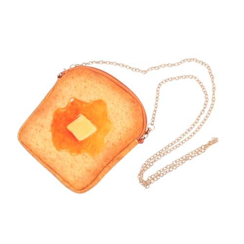 VERDANVERSE 1Stück Toast Form Geldbörse mit Kette Stilvolle Umhängetasche Weichem für Damen Trendiger Snack Look für Freizeit Dating Camping Butter Honig von VERDANVERSE