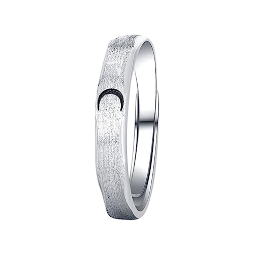 VERDANVERSE 1Stück Versprechen Ring Silber Verstellbarer Mond und Sonne Ring für Fingerdekoration Perfektes für Valentinstag und Besondere Anlässe von VERDANVERSE