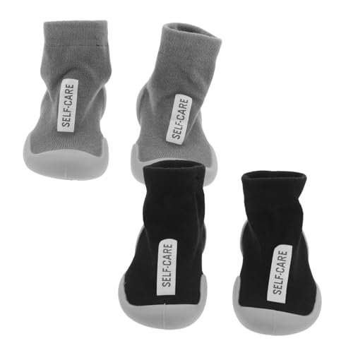 VERDANVERSE 2 Paar Kleinkinderschuhe Säuglingsschuhe Säuglingssocken Lauflernschuhe Mädchen Lauflernschuhe Für Babys Lauflernsocken Für Babys Mädchen Schuhe Sockenschuhe Gummi von VERDANVERSE