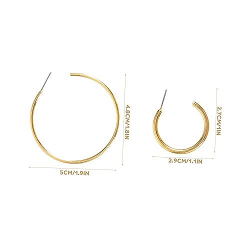 VERDANVERSE 2 Paare Creolen Ohrringe Damen Leichte C Form Ohrstecker Goldfarben Hautfreundlich Alltag Party Schmuck von VERDANVERSE