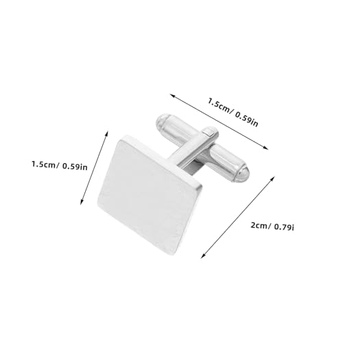 VERDANVERSE 2 Paare Edelstahl Manschettenknöpfe Set Herren French Square Design Kratzfest Einfach zu Befestigen Business Hochzeit Schmuck für Hemd DIY Quadratisch von VERDANVERSE