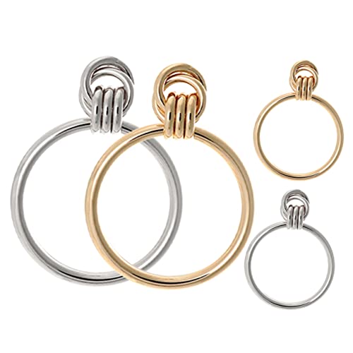 VERDANVERSE 2 Paare Exaggerated Circle Ohrringe Dangle Ohrschmuck für Damen Modischer Schmuck Gold und Silber für Partys und Besondere Anlässe von VERDANVERSE