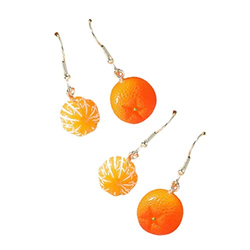 VERDANVERSE 2 Paare Simulierte Orangen Ohrringe Einzigartiger Frucht Design Schmuck für Damen Hochwertiges Harz Leicht und Hautfreundlich für Besondere Anlässe oder Alltag von VERDANVERSE