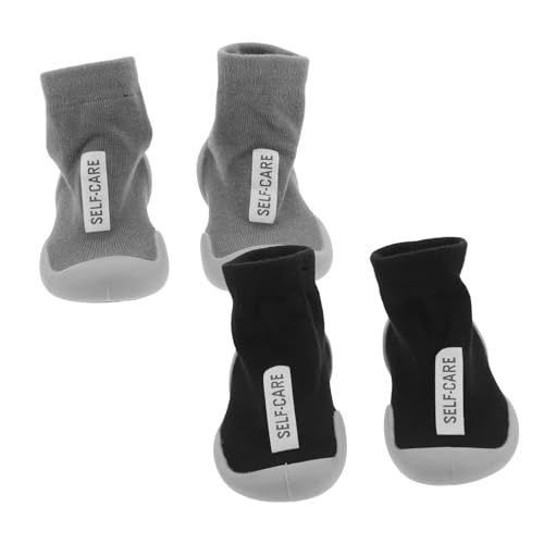 VERDANVERSE 2 Paare Weiche Rutschfeste Krabbelschuhe für Neugeborene Atmungsaktive Leichte Baumwollsocken für Jungen und Mädchen Innen Außengebrauch von VERDANVERSE