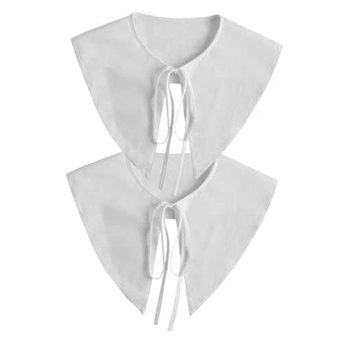VERDANVERSE 2 STÜCK Damen Abnehmbare Spitzenkragen aus Baumwolle Eleganter Palaststil Modischer Fake kragen für Blusen und Pullover für Frühling und Herbst von VERDANVERSE