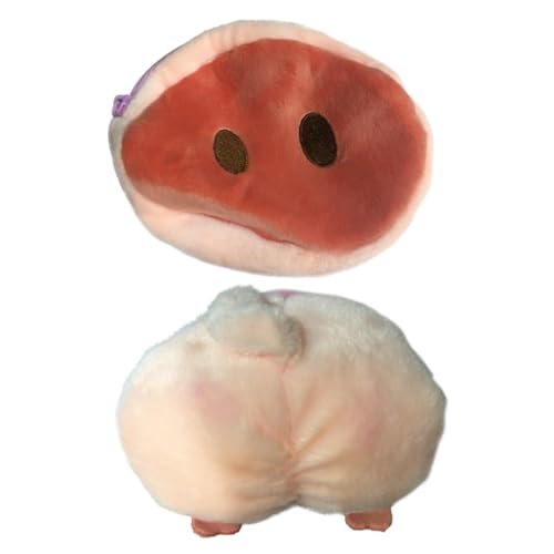VERDANVERSE 2 STÜCK Plüsch Cartoon Münzbeutel mit Reißverschluss Pig Nose Pig Butt Mini Geldbörse für Frauen Mädchen Kleine Karten Tasche Beutel für Reisen Shopping von VERDANVERSE