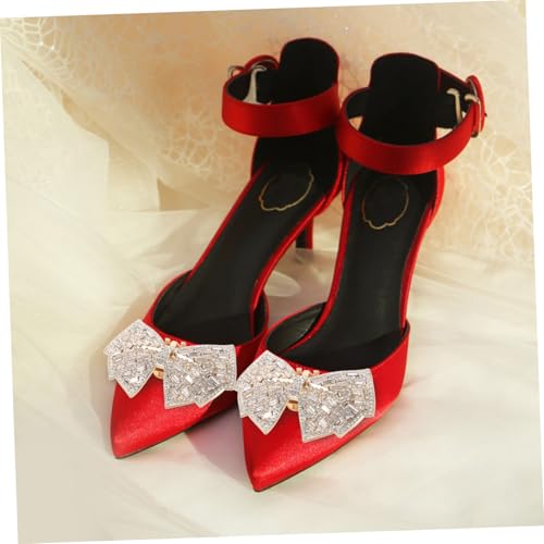 VERDANVERSE 2 Stück Abnehmbare Strass Schuhclips mit Schleife Schuhschmuck für Damen Vielseitig Passend für Pumps High Heels Sandalen als Brautschmuck und DIY Accessoire von VERDANVERSE