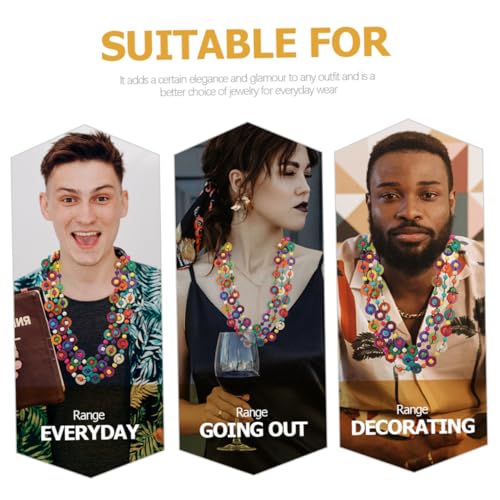 VERDANVERSE 2 Stück Boho Damen Halskette aus Kokosnussschalen und Holzperlen Handgefertigte Ethno Schmuckkette für Frauen Modisches Accessoire für Strand und Partyoutfits von VERDANVERSE