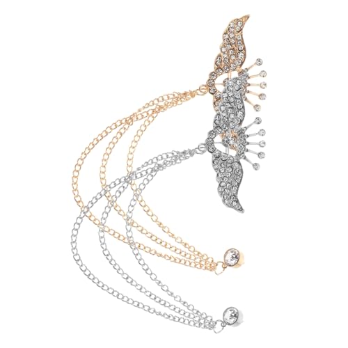 VERDANVERSE 2 Stück Brosche mit Funkelnden Strasssteinen und Eleganter Quasten Kette Leichte Flügel Anstecknadel für Damen und Herren für Hochzeiten Partys und Business Events von VERDANVERSE