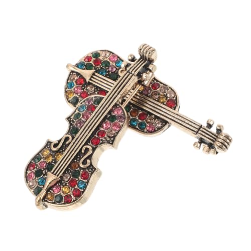 VERDANVERSE 2 Stück Broschen für Damen Retro Violine Brosche mit Strasssteinen Eleganter Anstecker für Cardigans Schals Kleider Modisches Accessoire für Musikliebhaber von VERDANVERSE