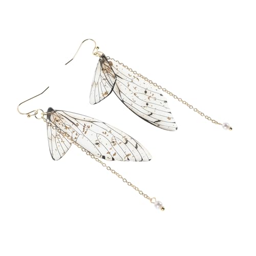 VERDANVERSE 2 Stück Butterfly Wing Ohrstecker Damen mit Farbverlauf Leichte Handgefertigte Schmetterlings Ohrringe mit Künstlichen Perlen für Frühling Alltag und Festliche Anlässe von VERDANVERSE
