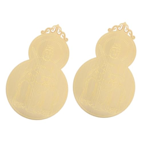 VERDANVERSE 2 Stück Chinesische Glückskarte aus Kupferlegierung Filigranes Amulett mit Schutzfunktion Tragbare Glücksbringer für Wohlstand und Kompakt für Geldbörse und Tasche von VERDANVERSE